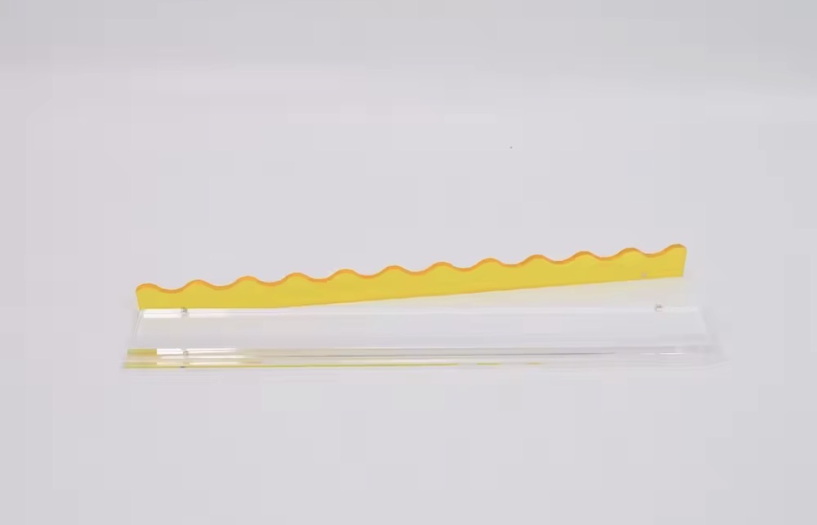 Yellow acrylic mahjong rack and pusher set