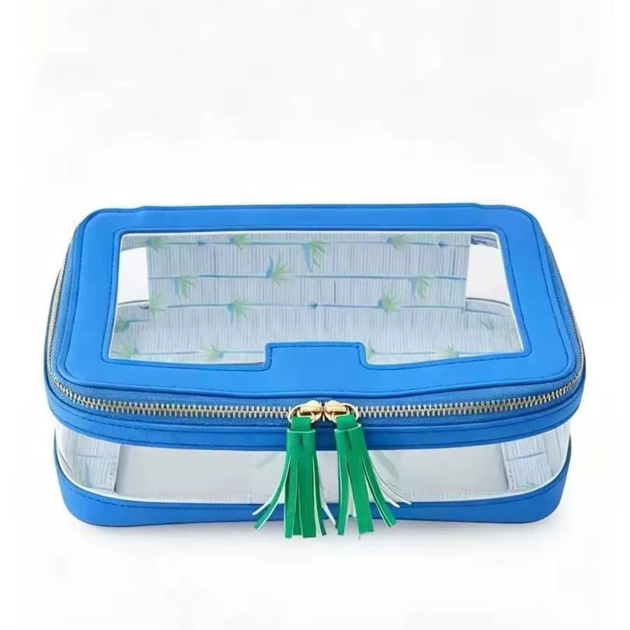 Blue mahjong tile bag