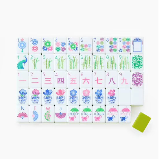All tiles in the Lime Pop American mahjong set