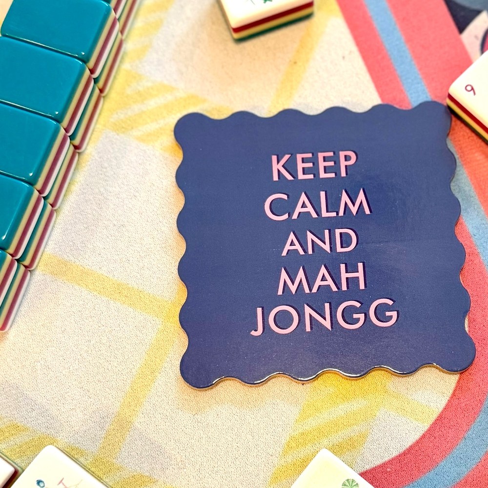 Keep Calm and Mah Jongg mahjong coaster set