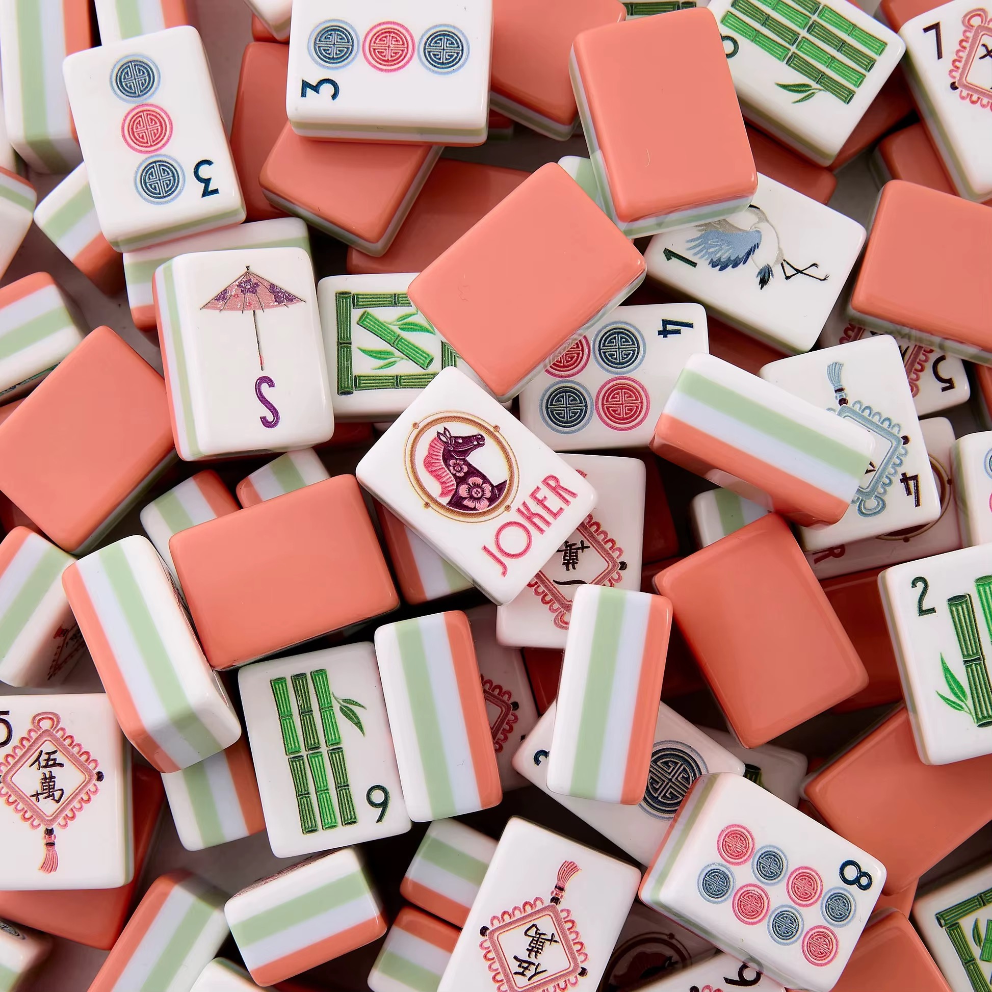 Coral Bloom American mahjong tile set