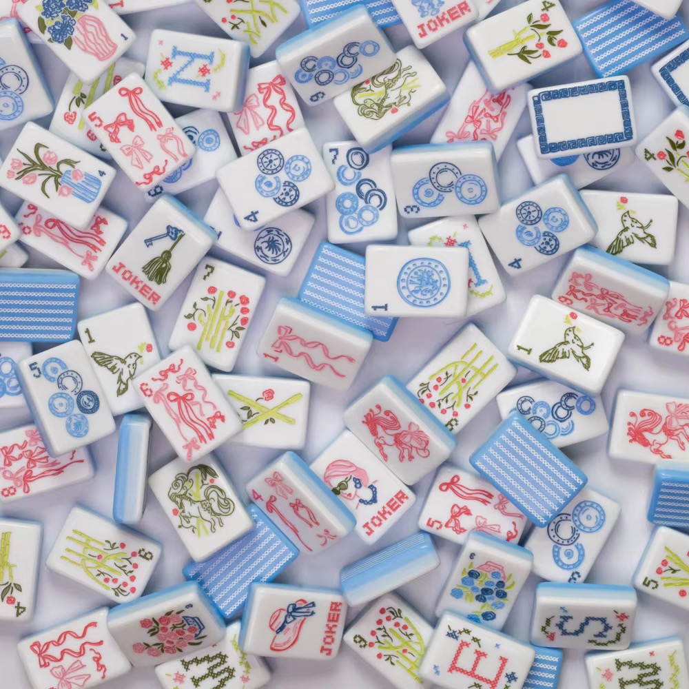 Ribbons & Roses American mahjong tile set