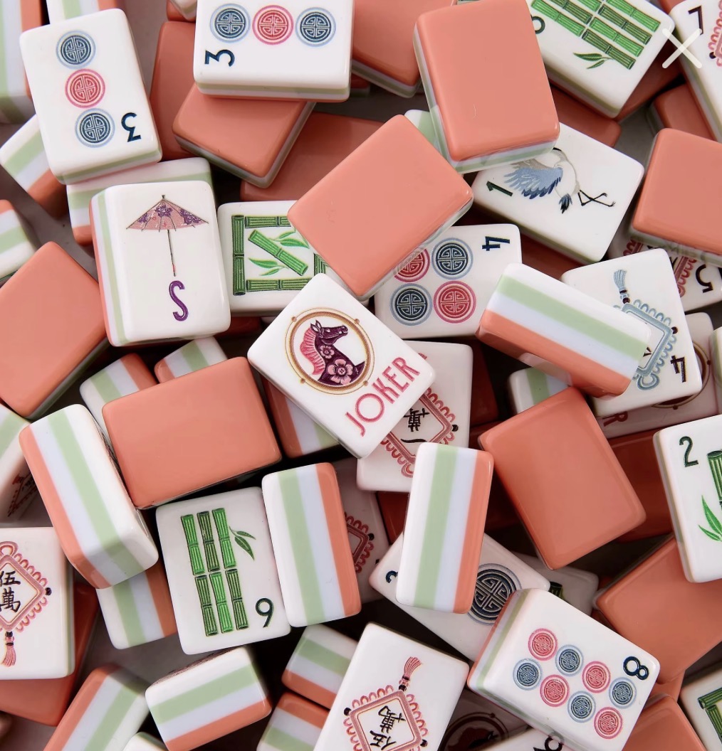 Coral Bloom American mahjong tile set