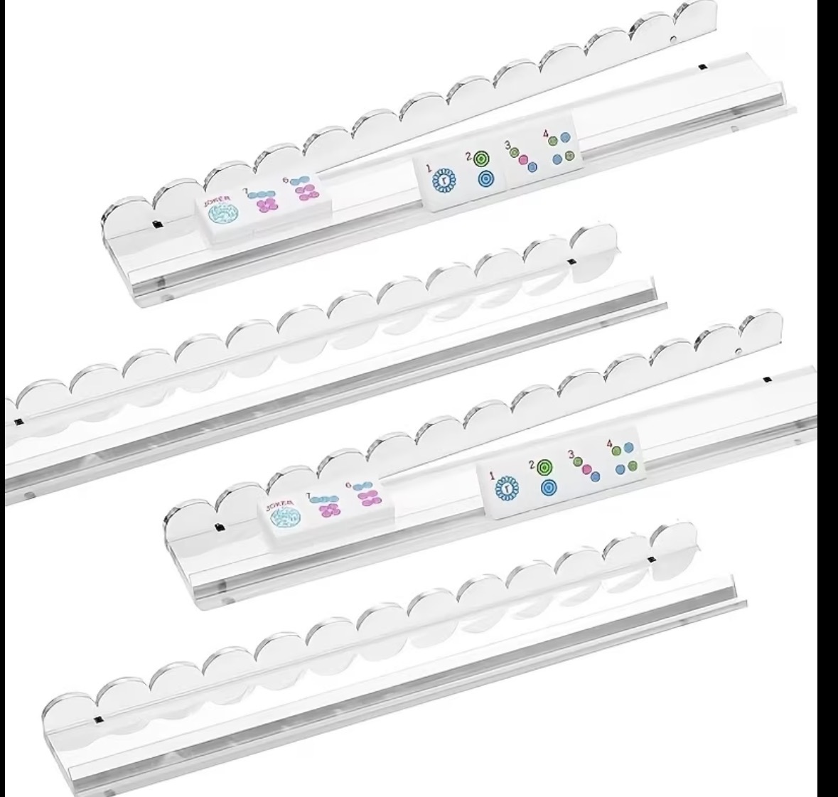 Clear 44cm acrylic mahjong rack and pusher set