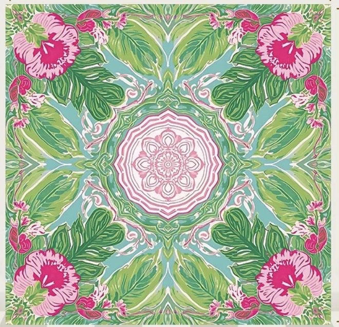 Palm & Peony mahjong play mat