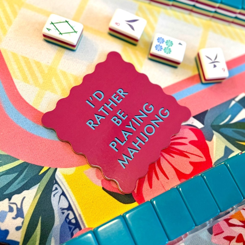 I'd Rather Be Playing Mahjong mahjong coaster set