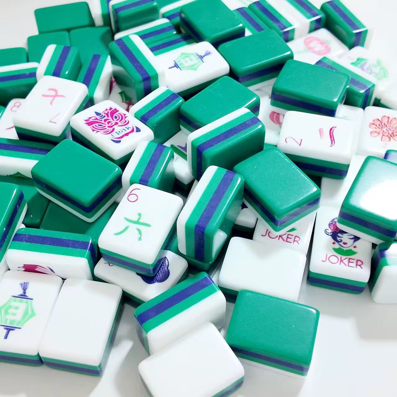 Emerald Stripe American mahjong tile set