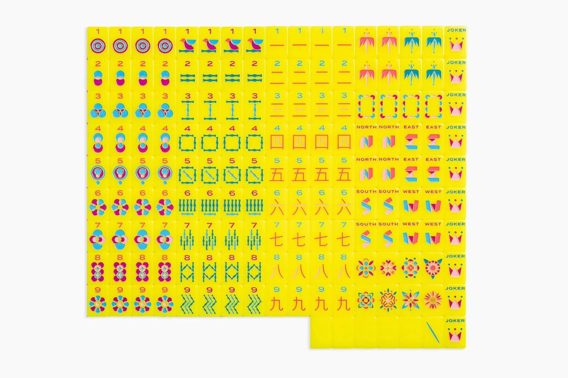 Lemon Drop American mahjong tile set