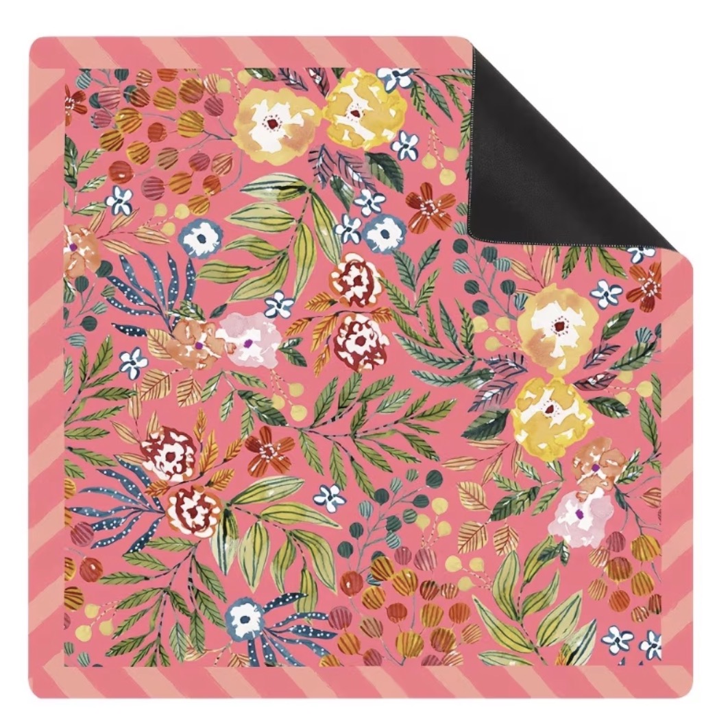 Coral Bloom mahjong play mat