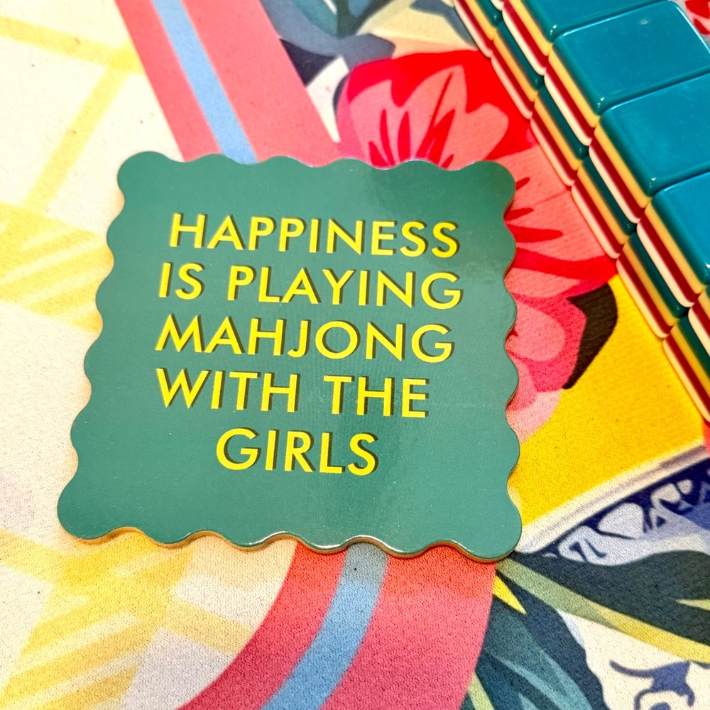Happiness Is Playing Mahjong with the Girls mahjong coaster set