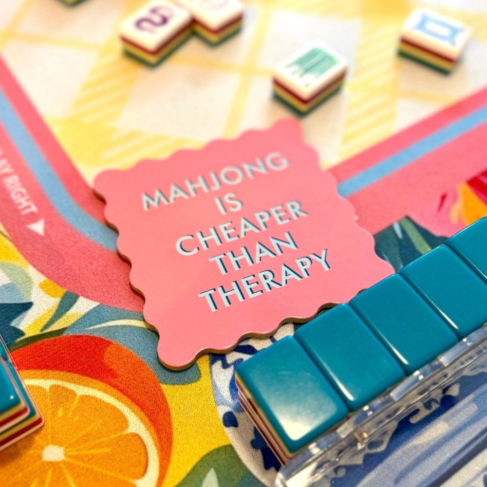 Mahjong Is Cheaper Than Therapy mahjong coaster set
