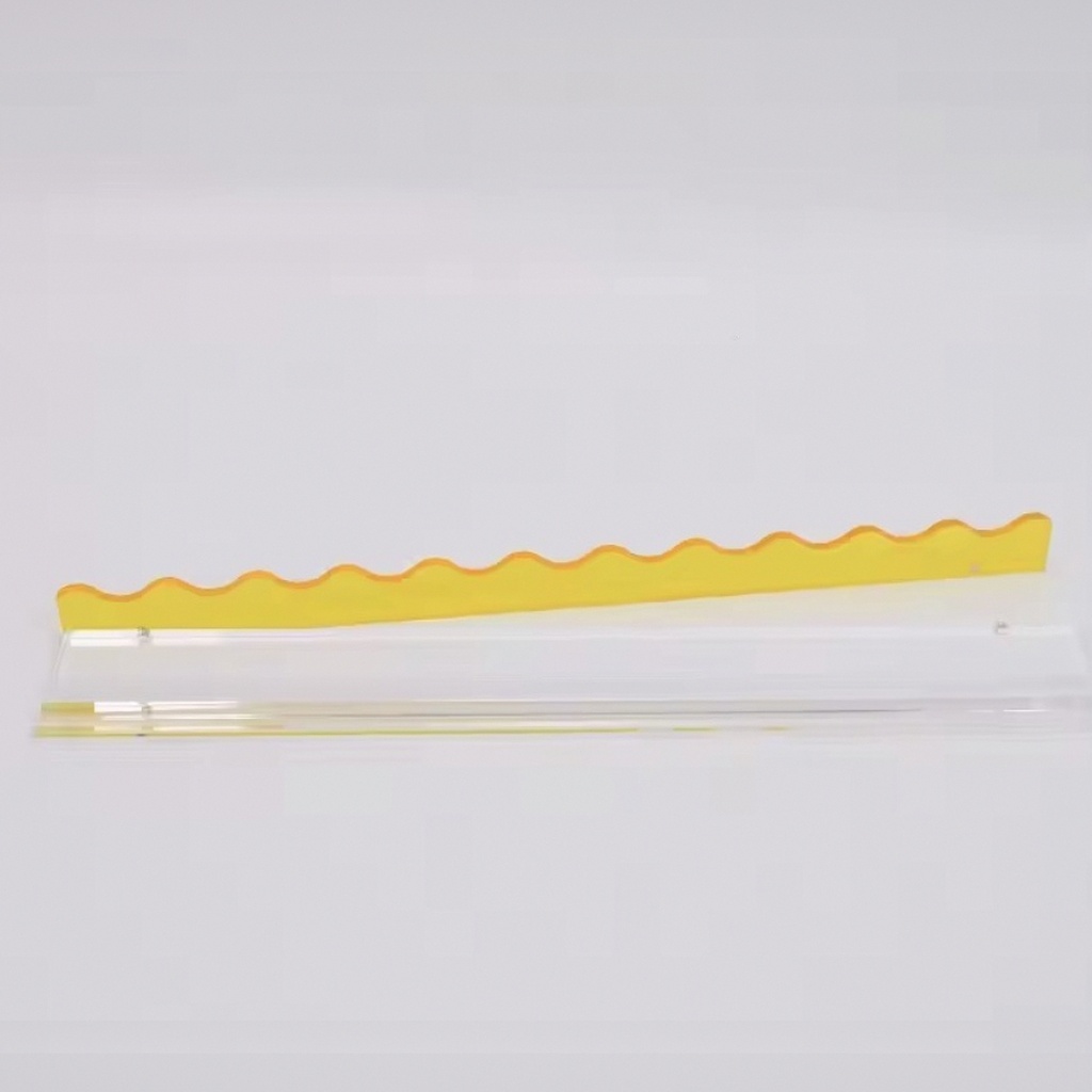 Yellow Acrylic Scalloped 44cm acrylic mahjong rack and pusher set