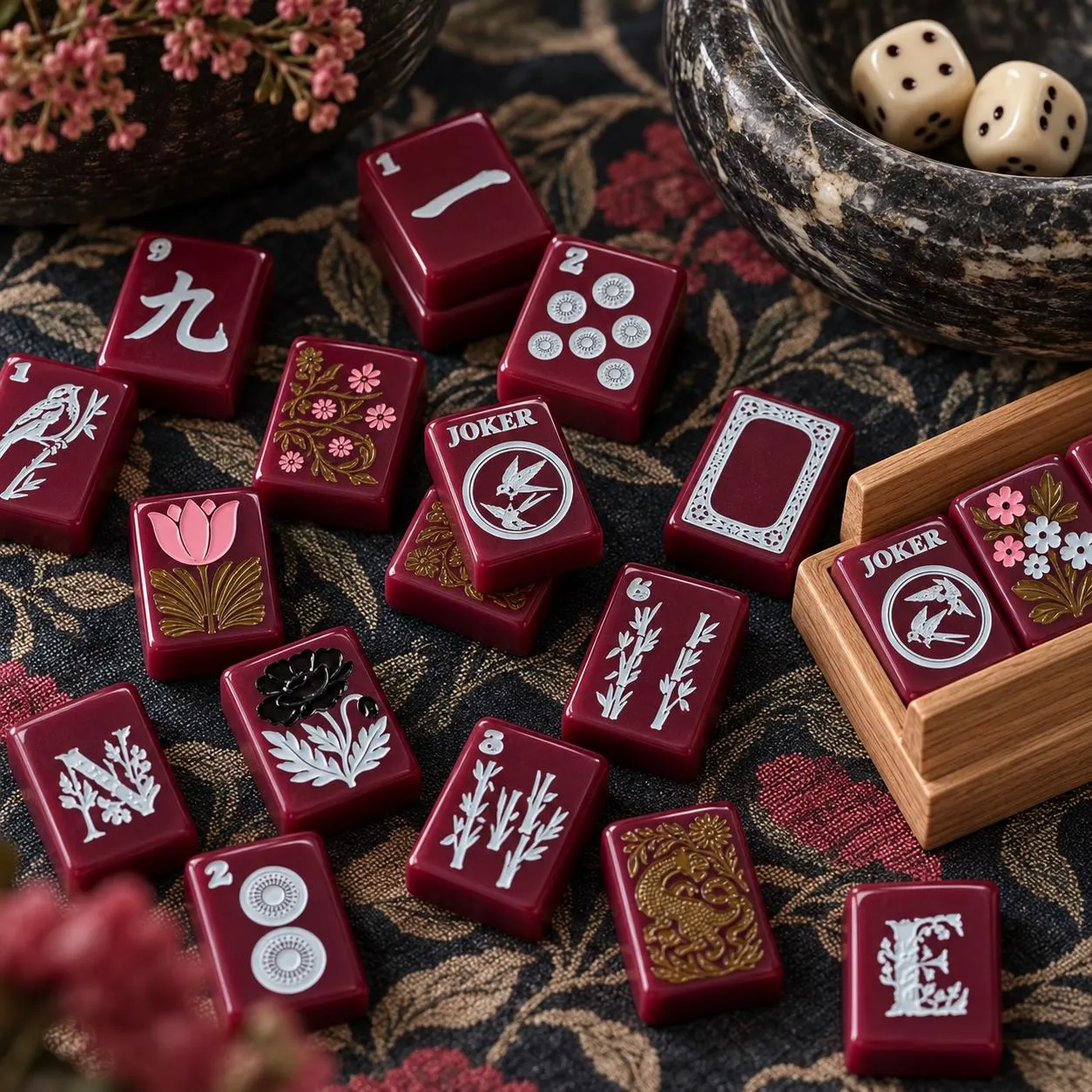Mulberry Mood American mahjong tile set